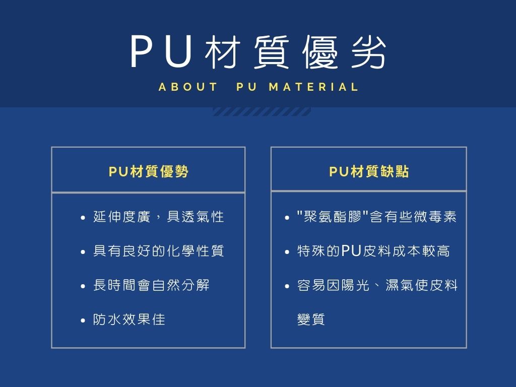 PU材質的優點與缺點等材質特性